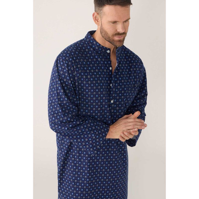 Contare Country Flannelette Neru Collar Long Sleeve Nightshirt image number 2